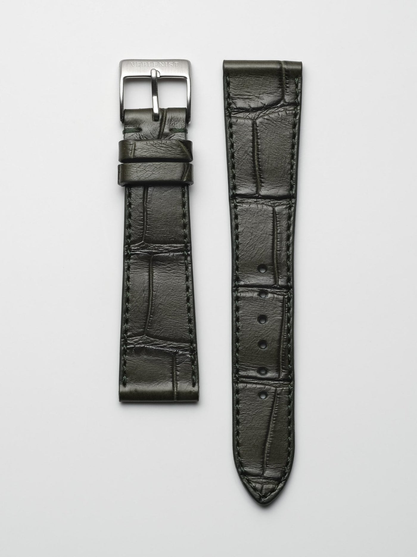 Matte Forest Green Alligator Leather Watch Strap Veblenist