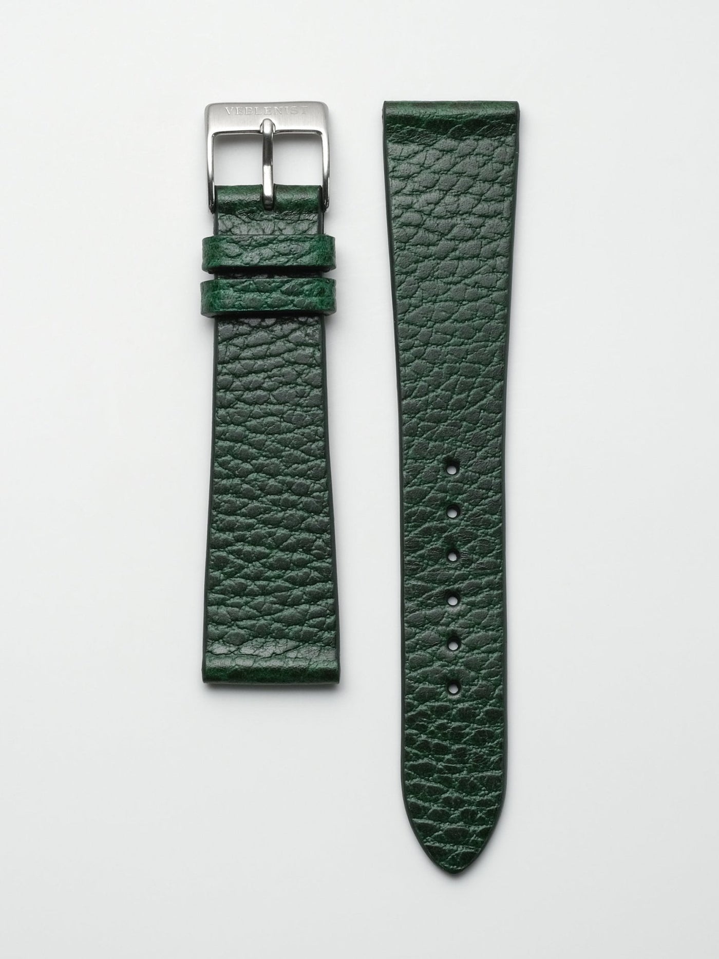 Hunter Green Pebbled Leather Watch Strap