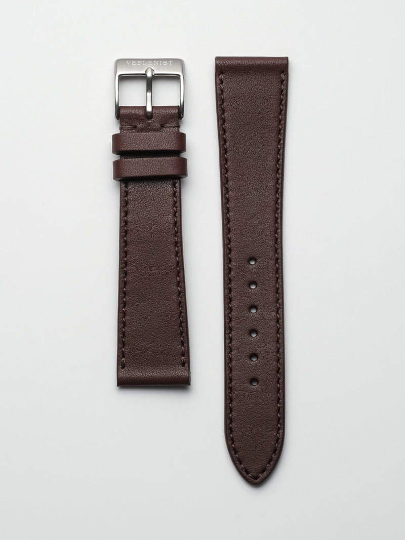 watch strap leather mahogany calfskin