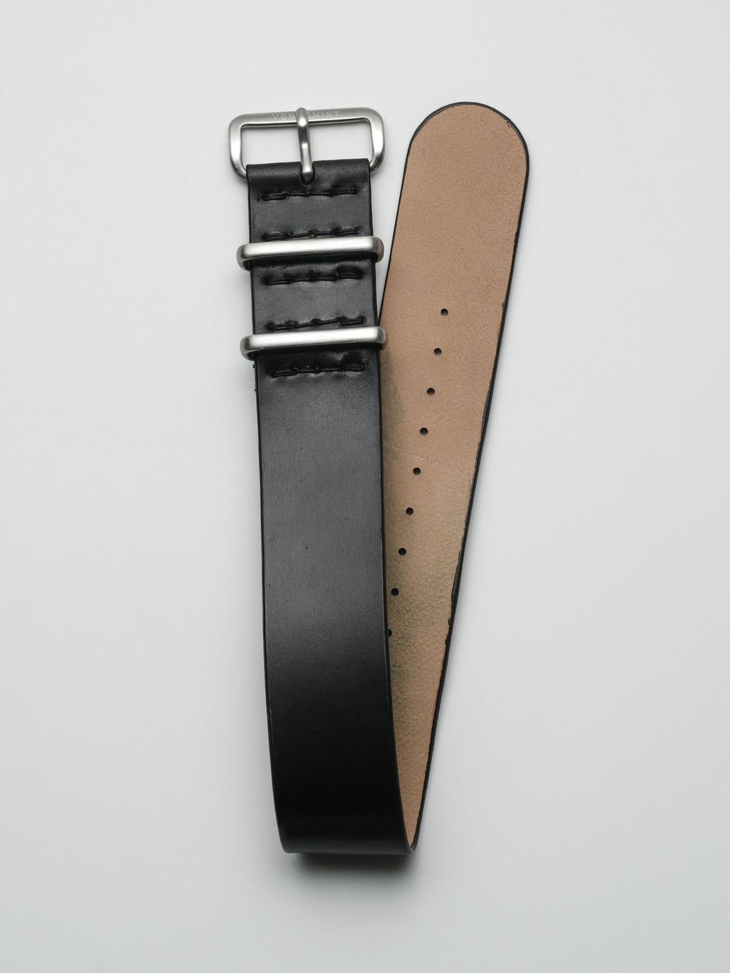 Black Shell Cordovan NATO Single-Piece Leather Watch Strap