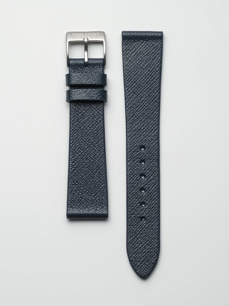watch strap leather navy blue saffiano
