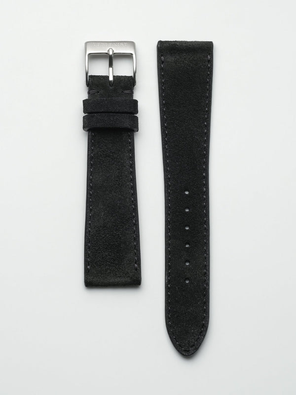watch strap leather noir suede