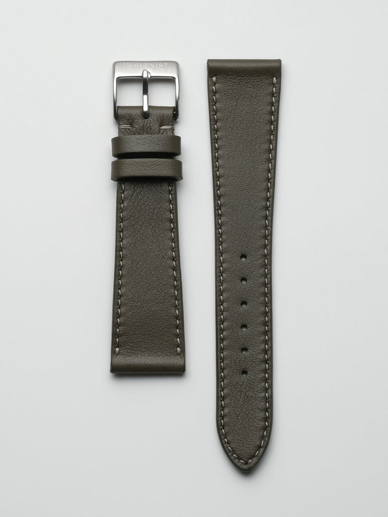 watch strap leather olive green calfskin