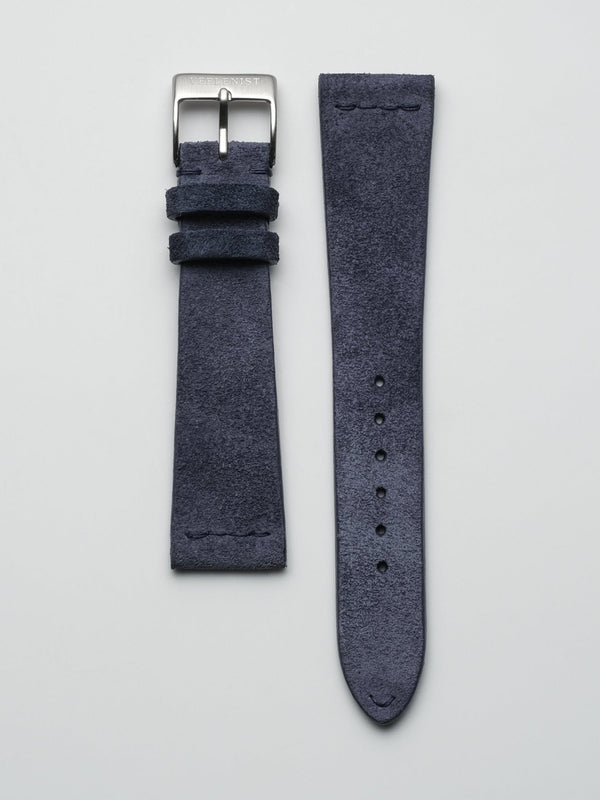 watch strap leather petrol blue suede
