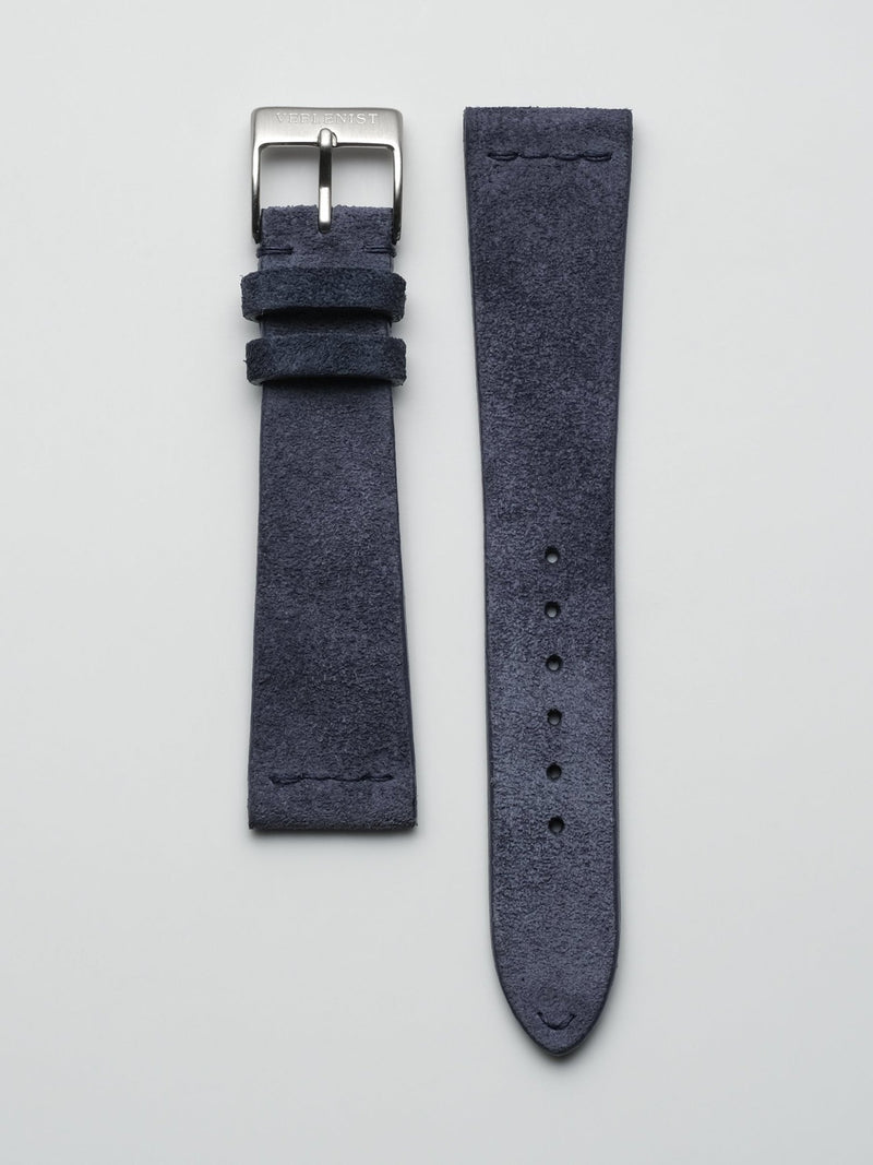 watch strap leather petrol blue suede
