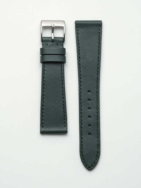 watch strap leather pine green calfskin