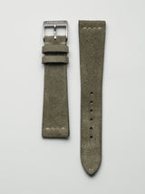 watch strap leather reseda green suede