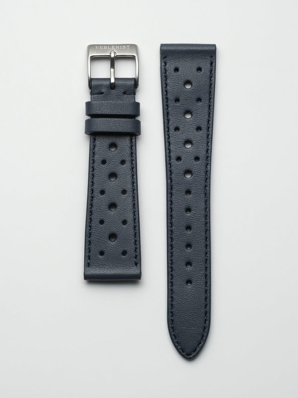 watch strap leather royal blue racing