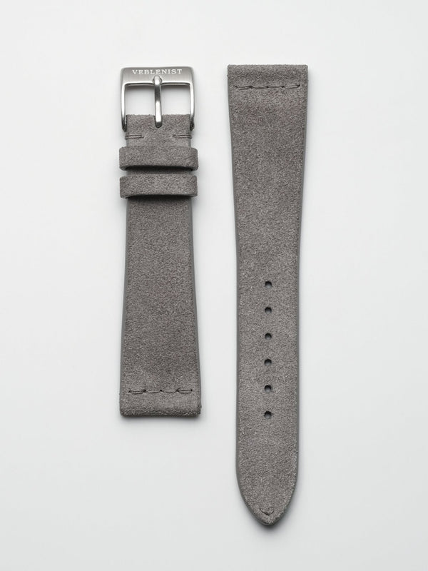 watch strap leather slate grey suede