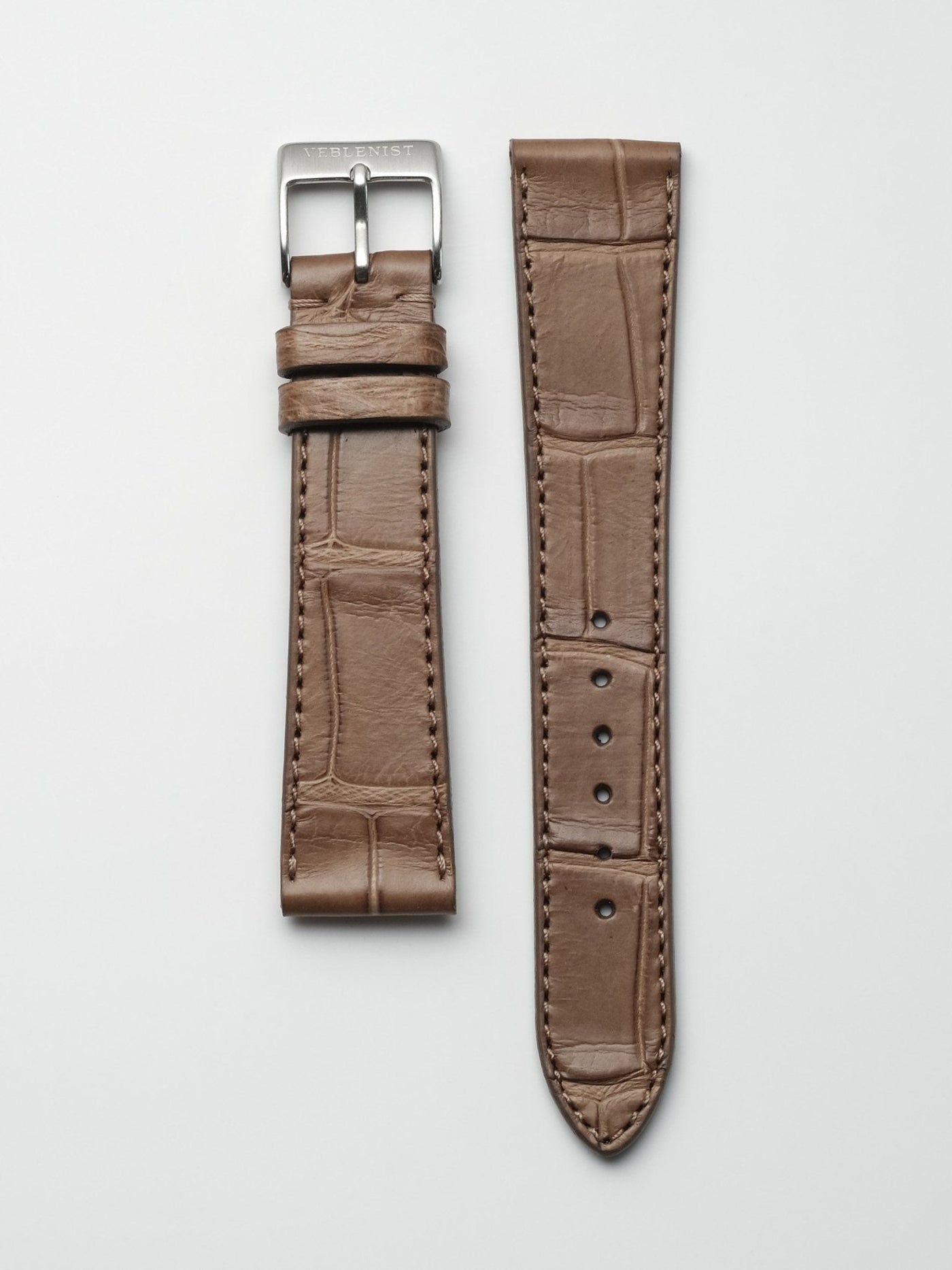 Matte Spanish Brown Alligator Leather Watch Strap | Veblenist