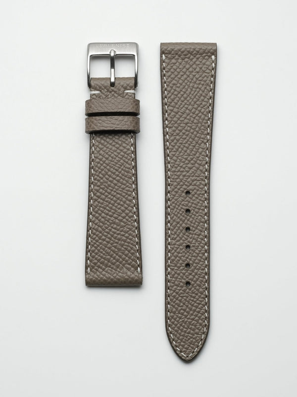 watch strap leather taupe textured calfskin
