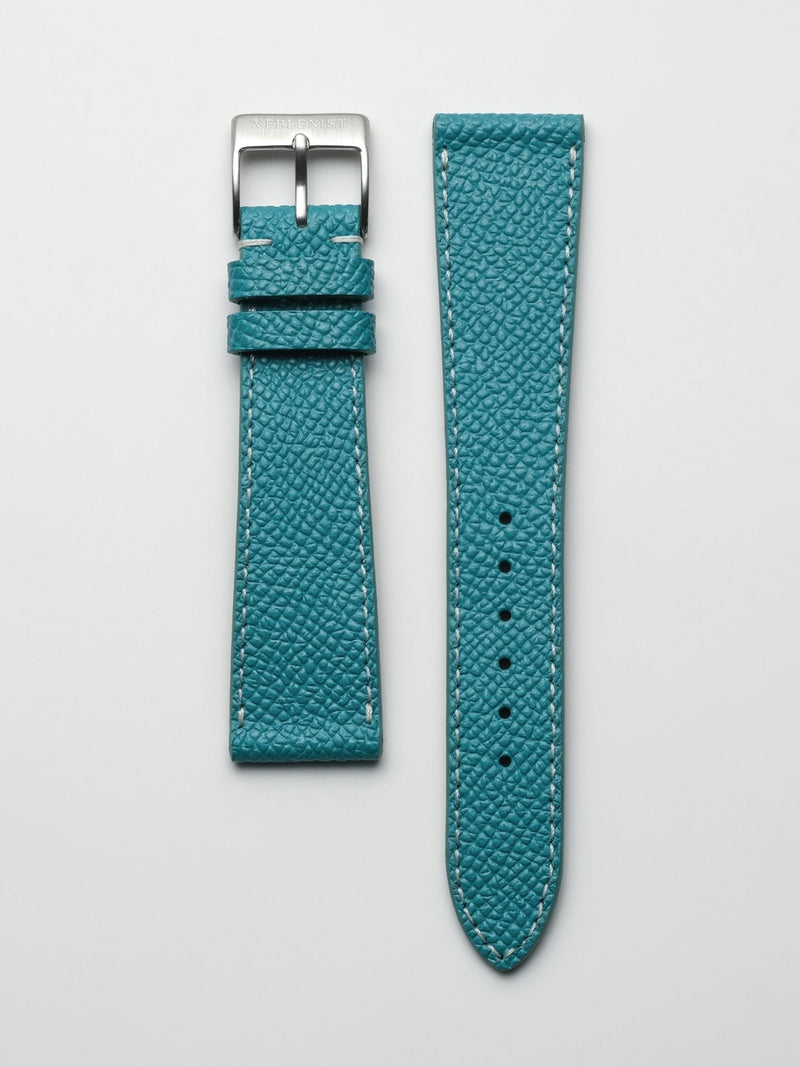 Turquoise Textured Calfskin Leather Watch Strap Veblenist
