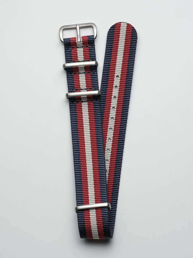 watch strap nylon nato red and blue striped