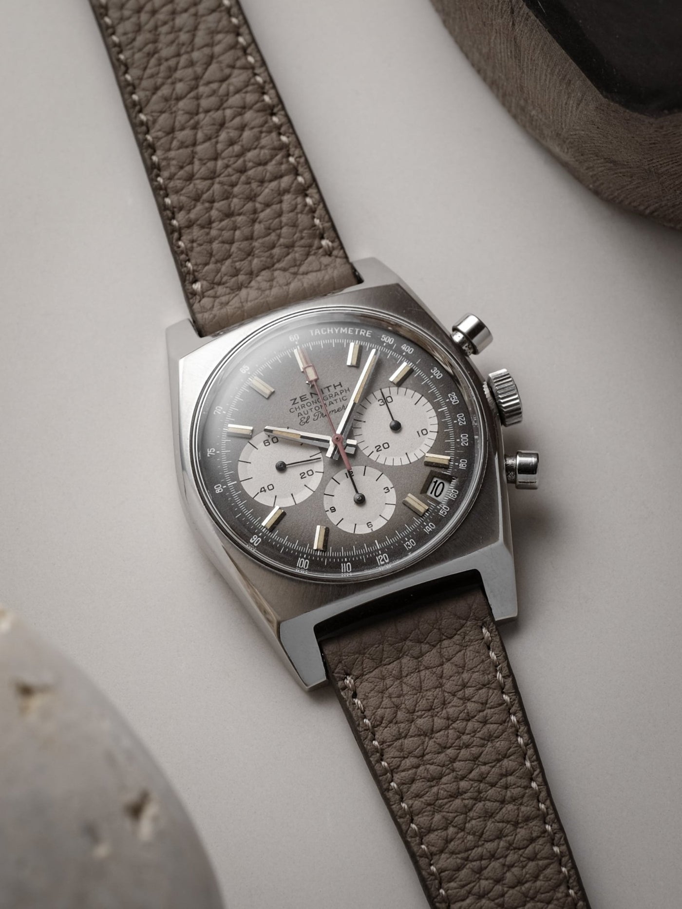 Riviera Taupe Leather Watch Strap | Veblenist – VEBLENIST